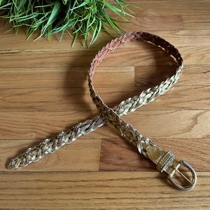 Vintage Capezio gold leather braided belt